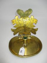 Brass Candle Sconce the Back Plate Decorated with Cannons and Rifles