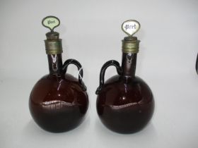 Pair of 19th Century Glass Port Decanters