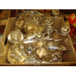 Box of Silver Plated Items