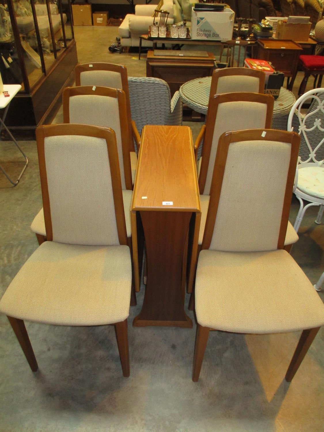 Teak Gateleg Dining Table with 6 Chairs