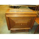 Art Deco Oak and Marble Top Side Cabinet, 70x66x32cm