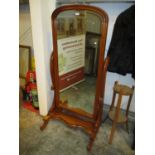 Victorian Style Mahogany Cheval Mirror
