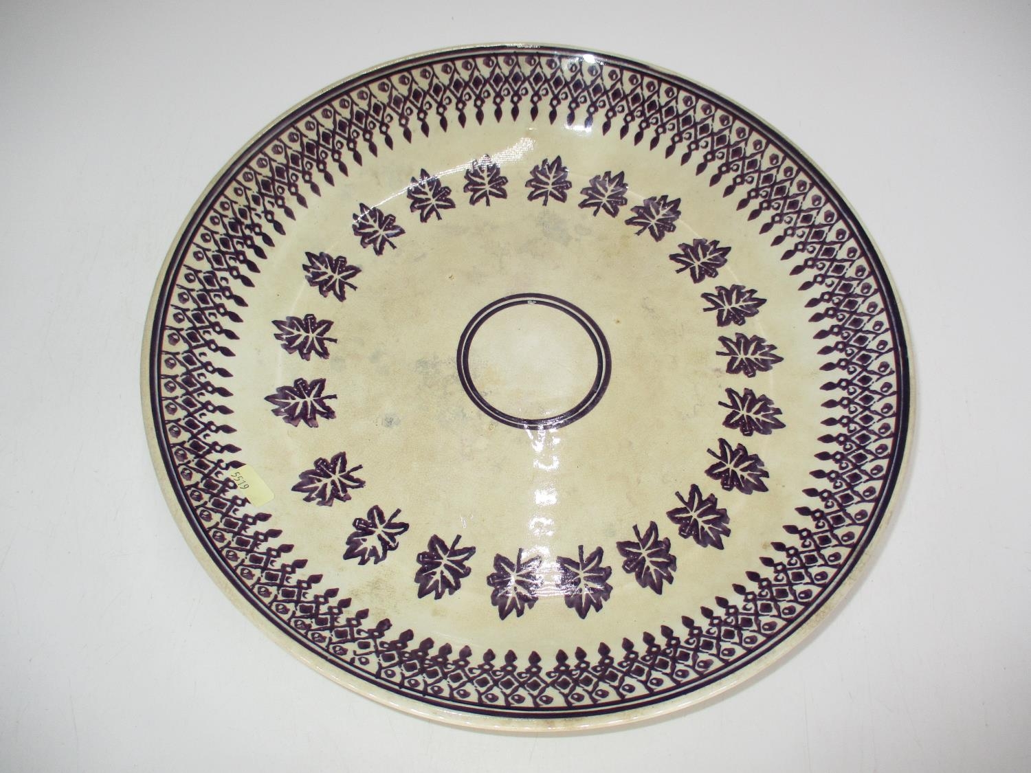 Victorian Scottish Printed Pottery Shallow Dish, 33cm