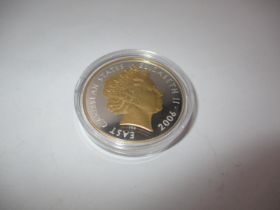 2010 East Caribbean States $10 Proof Silver and Gold Plated Coin Queen Elizabeth 80th Birthday