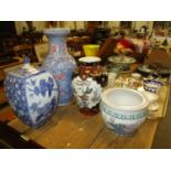 Two Chinese Porcelain Vases, Jardinière and Urn