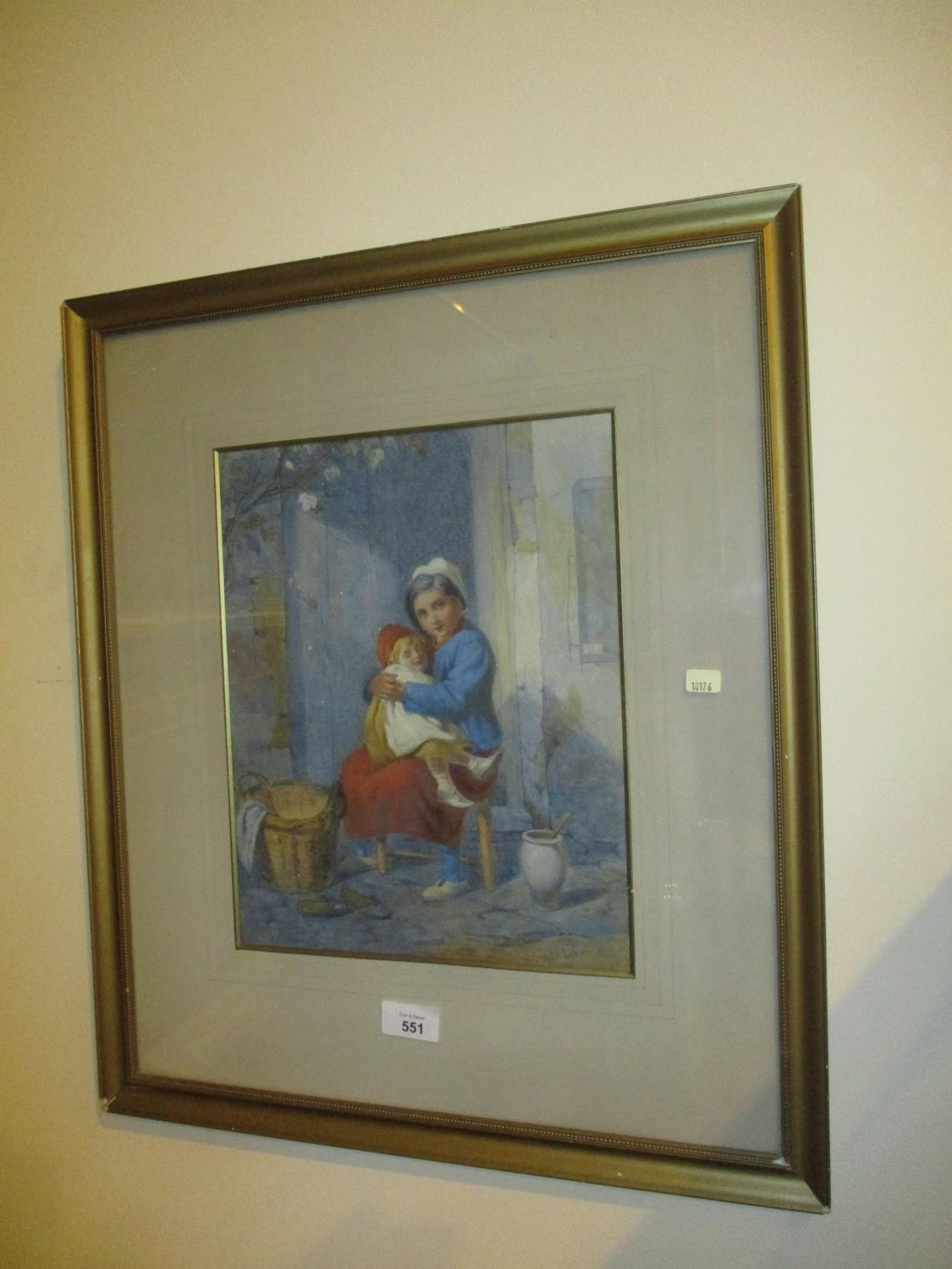 William Lee, Watercolour, Woman and Child, 33x26cm