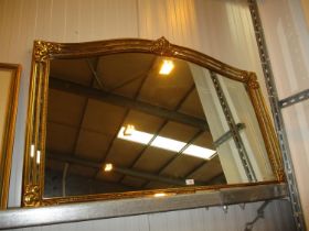 Ornate Gilt Frame Overmantel Mirror, 88x128cm