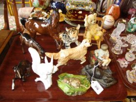 Two Royal Doulton Horses and Dog, USSR, Aynsley, Kaiser and Other Animals