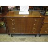 G Plan Mahogany and Ebonised Chest of 4 Drawers, 96cm