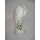 Royal Copenhagen Heron Standing in Reeds, 27cm