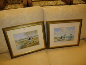 Pair of Pastel Pictures of Children. each 22x32cm