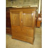 Late Victorian Ash Linen Cabinet, 122cm