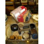 Selection of Wooden Items, Coasters, Woven Bowl, Napkins etc