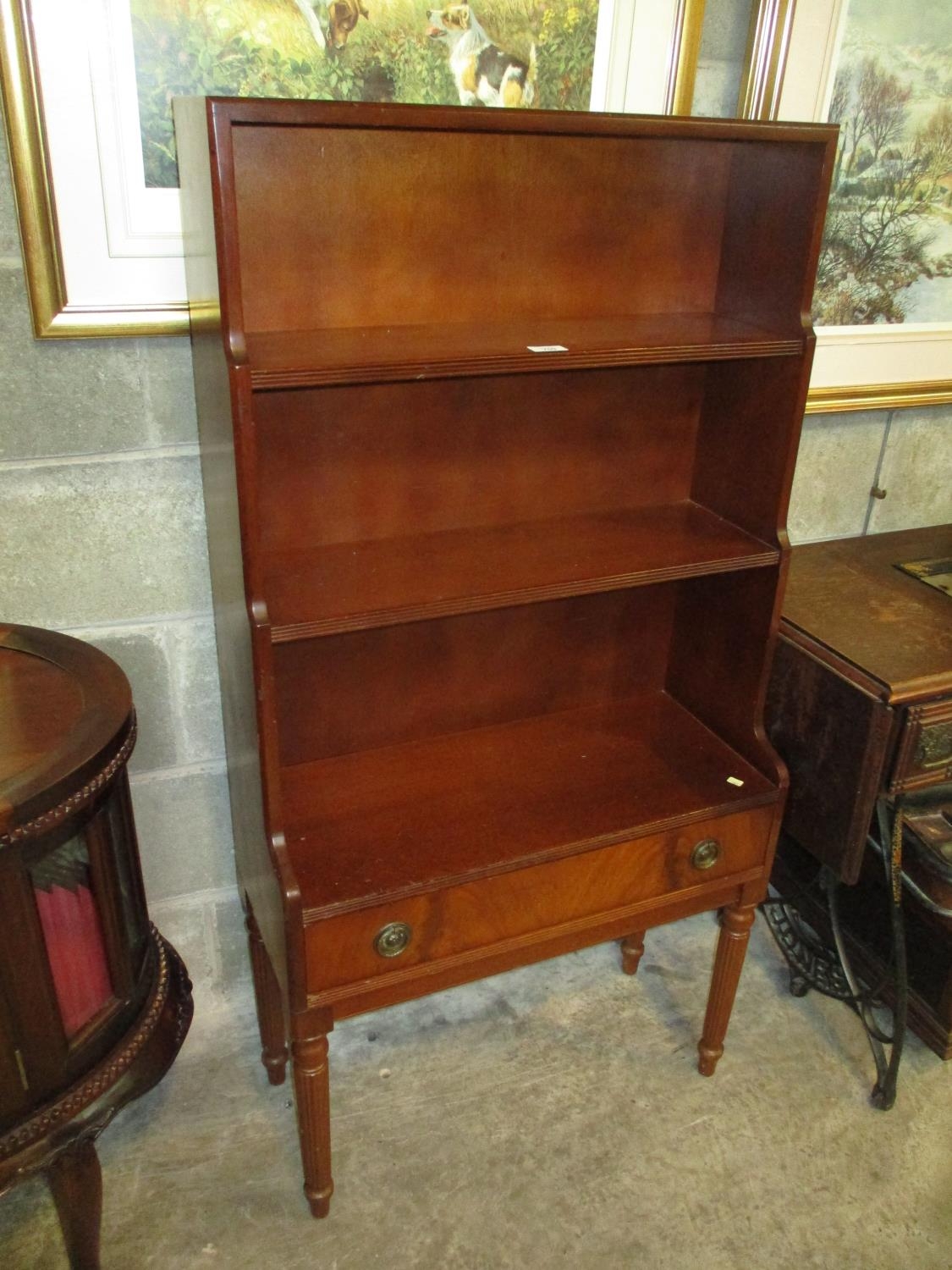 Mahogany Waterfall Bookshelves, 66cm