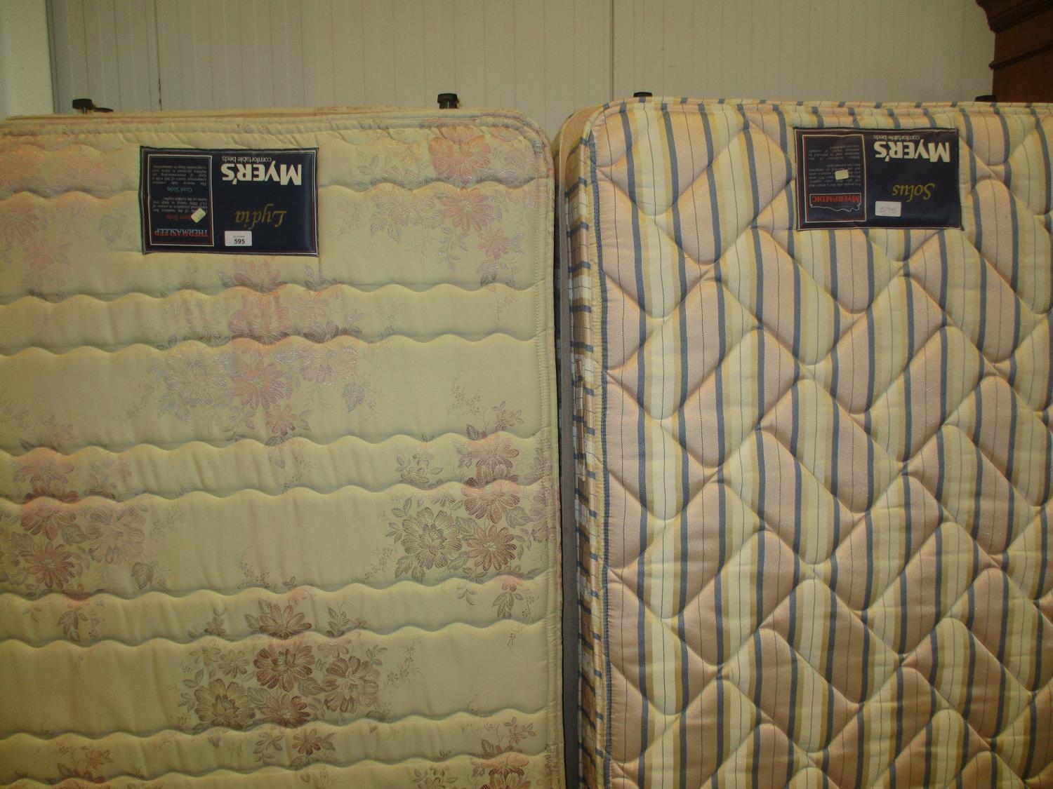 Two Myers Single Divan Beds with Headboards