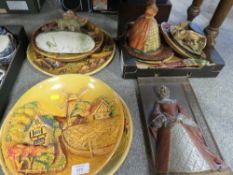 A COLLECTION OF ANTIQUE AND VINTAGE CHALK PLAQUES AND FIGURINES