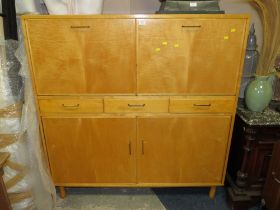 A VINTAGE BEECH UTILITY SIDEBOARD