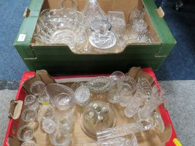 TWO TRAYS OF ASSORTED GLASS WARE