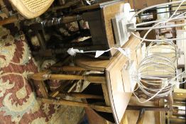 TWO VINTAGE OAK LEAF TABLES