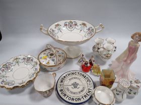 A TRAY OF ASSORTED CHINA TO INCLUDE MINTONS ETC