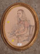 AN OVAL SKETCH OF A YOUNG GIRL