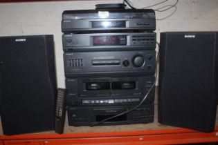 A SONY STACKING HI-FI SYSTEM WITH SPEAKERS