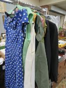 A COLLECTION OF MODERN AND VINTAGE CLOTHING TO INCLUDE VARIOUS STYLES AND PERIODS TO INCLUDE PEGGY