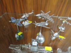A COLLECTION OF AIRCRAFT THEME MINIATURE CLOCKS TO INCLUDE WH WIDDOP EXAMPLES (7)