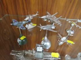 A COLLECTION OF AIRCRAFT THEME MINIATURE CLOCKS TO INCLUDE WH WIDDOP EXAMPLES (7)