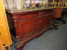 A MARBLE TOPPED CHIFFONIER