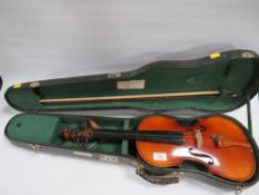 A CASED CHINESE MADE VIOLIN