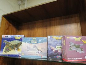 FOUR BOXED CORGI AVIATION MODEL PLANE TO INCLUDE EURO FIGHTER TYPHOON GGR.4-ZK349