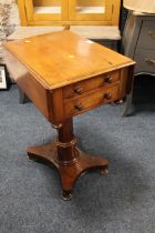 19TH CENTURY TWO DRAWER DROP LEAF TABLE