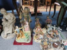 A SELECTION OF CAPODIMONTE LARGE FIGURES