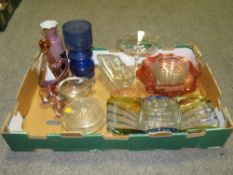 A TRAY OF ASSORTED GLASS WARE