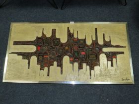 ROSSLYN - AN UNUSUAL MIXED MEDIA ABSTRACT COMPOSITION, 60 X 120 CM