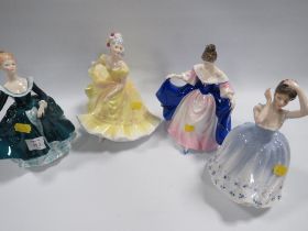 FOUR ROYAL DOULTON FIGURINES TO INCLUDE SARA, JANIE, NINETTE, SHEILA