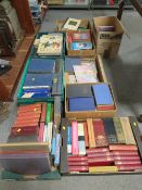 A LARGE QUANTITY OF VINTAGE BOOKS OVER 9 TRAYS(PLASTIC TRAYS NOT INCLUDED)