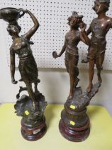 TWO VINTAGE SPELTER FIGURES A/F