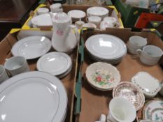 THREE TRAYS OF ASSORTED CERAMICS TO INCLUDE VINERS, DUCHESS ETC