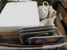 A TRAY OF ASSORTED COLLECTABLES TO INCLUDE, BRADEX EGYPTIAN PLATES, BEATRIX POTTER BOOKS ETC