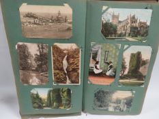 TWO VINTAGE POSTCARD ALBUMS AND CONTENTS TO INCLUDE A LARGE SELECTION OF LOCOMOTIVE AND TRANSPORT