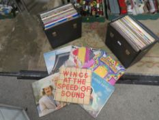 TWO CASES OF LP RECORDS TO INCLUDE SANTANA, LED ZEPPELIN ETC