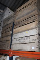 SIX L PORCHERON VINTAGE WOODEN WINE CRATES