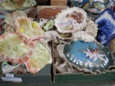 TWO TRAYS OF ASSORTED CERAMICS TO INCLUDE HAND PAINTED EXAMPLES
