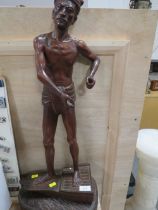 VINTAGE EASTERN CARVED WOODEN FIGURE STUDY