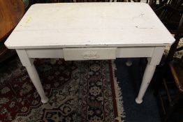 A PAINTED WHITE PINE ? KITCHEN TABLE