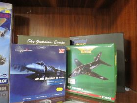 FOUR BOXED MODEL AIRCRAFT TO INCLUDE A LIMITED EDITION KY GUARDIANS EUROPE GLOSTER JAVELIN 1:72