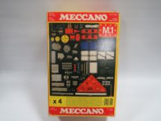 A BOX OF MECCANO ITEMS ETC