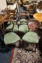 A SET OF SIX ANTIQUE ROSEWOOD DINING CHAIRS
